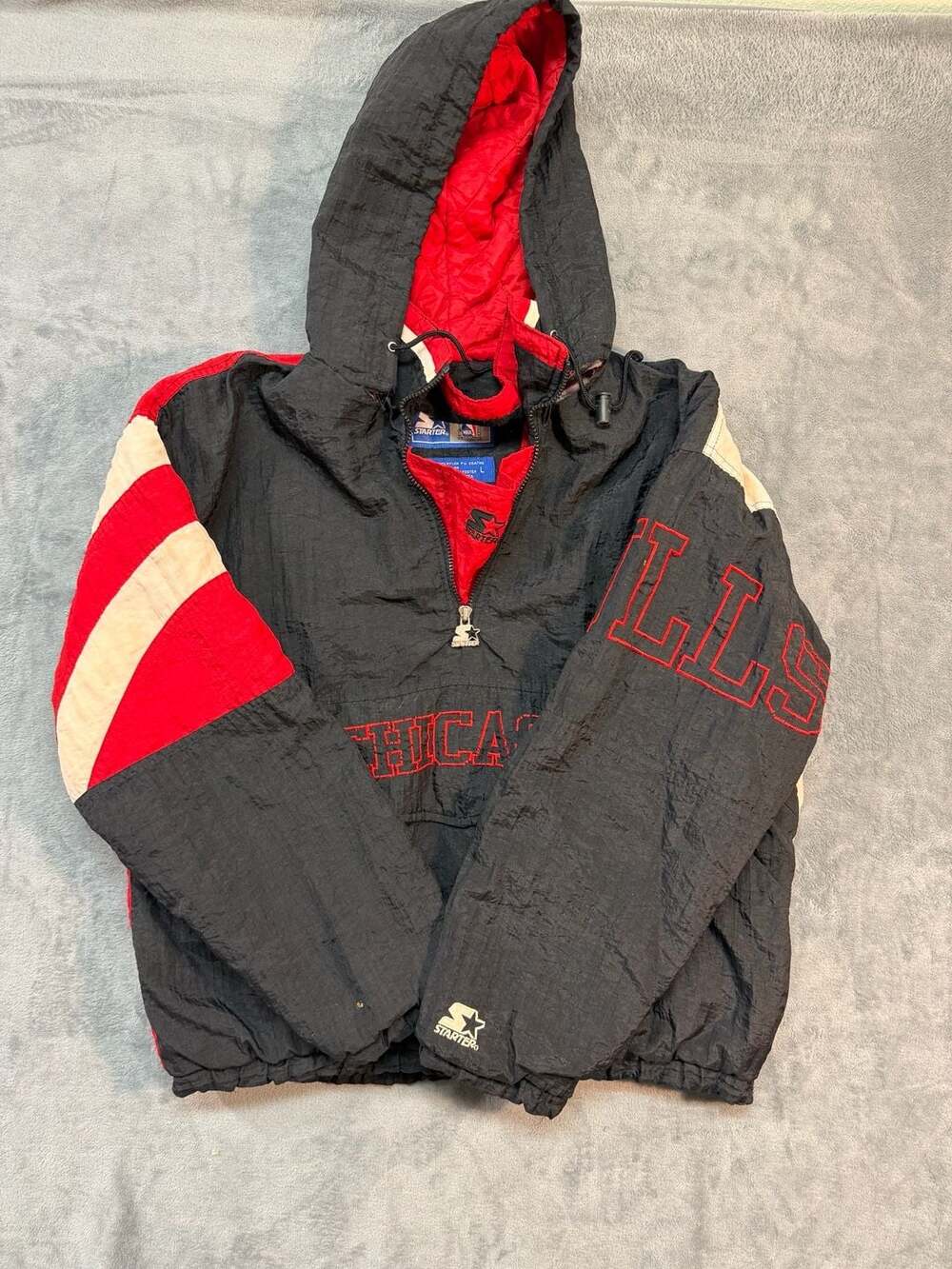 Vintage Chicago Bulls Starter Pullover Puffer Jacket streetwear
